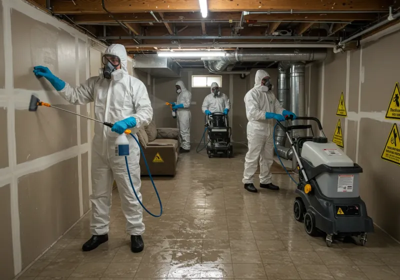 Basement Moisture Removal and Structural Drying process in Mohave Valley, AZ